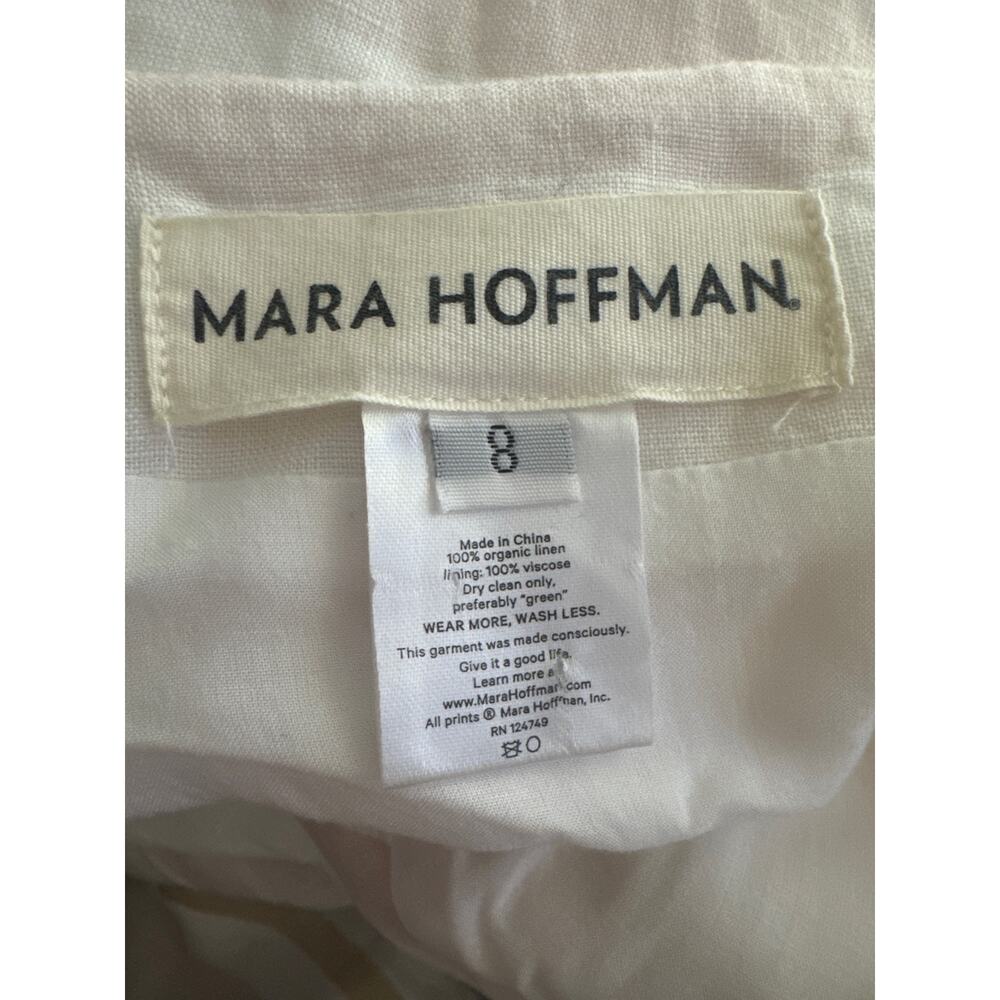 Mara Hoffman 100% Organic Linen Pink Striped Midi Dress Size 8 Sleeveless - Picture 9 of 9